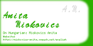 anita miokovics business card